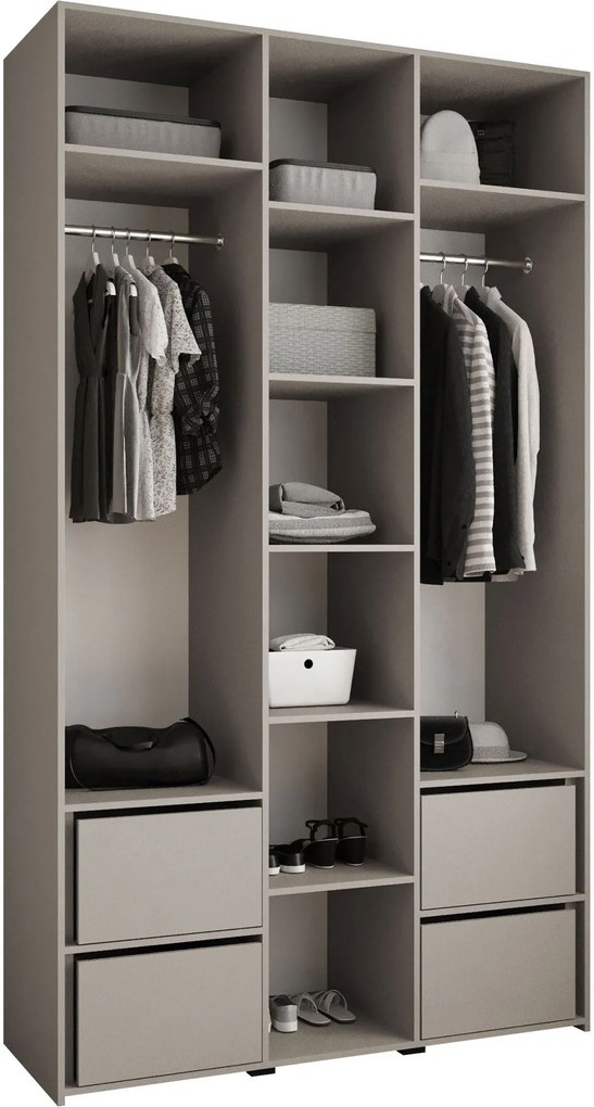 Ντουλάπα Como II 140 Τρίφυλλη-Cashmere - Χρυσό