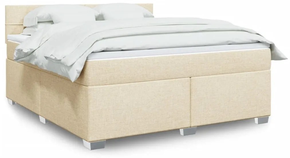 ΚΡΕΒΑΤΙ BOXSPRING ΜΕ ΣΤΡΩΜΑ ΚΡΕΜ 180X200 ΕΚ. ΥΦΑΣΜΑΤΙΝΟ 3288272