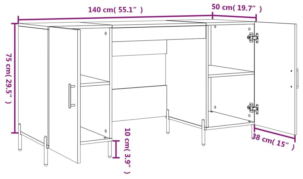 ΓΡΑΦΕΙΟ ΓΚΡΙ ΣΚΥΡΟΔΕΜΑΤΟΣ 140 X 50 X 75 ΕΚ. ΑΠΟ ΕΠΕΞΕΡΓ. ΞΥΛΟ 829560