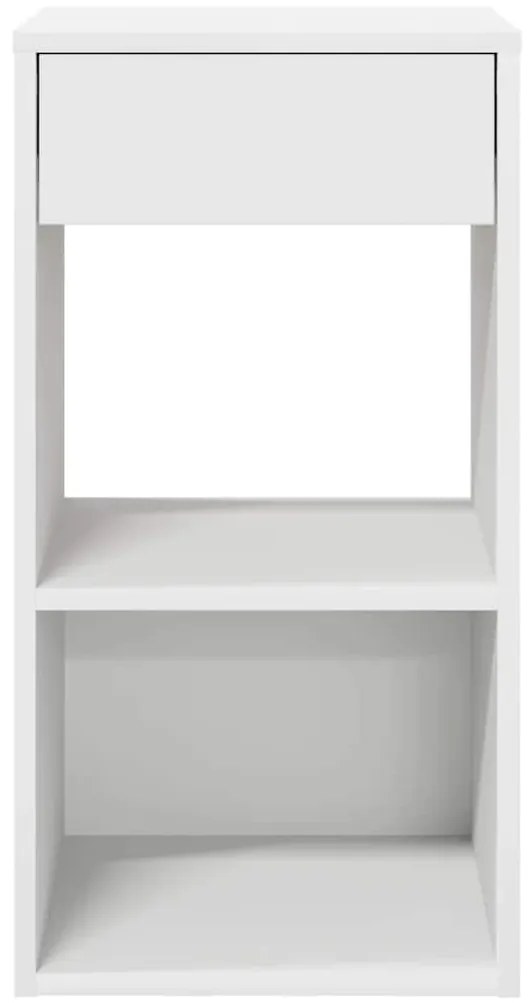 vidaXL Κομοδίνα με συρτάρι 2 τεμάχια Λευκό 35x34x66,5 cm