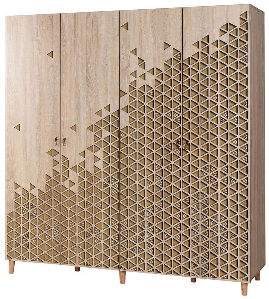 Ντουλάπα Τετράφυλλη Ιmaj 863SPH4220 180x52x192cm Oak Τετράφυλλη