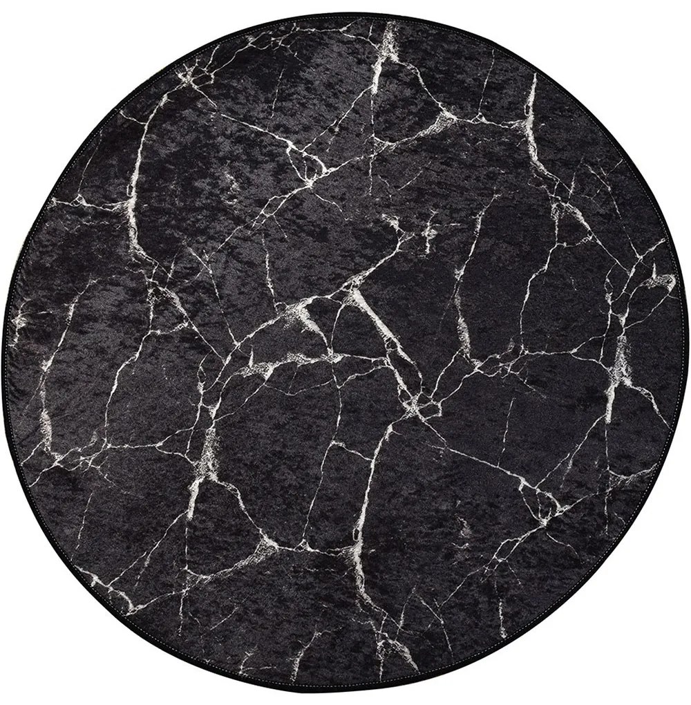 Χαλί Marble 882CHL1092 Black-White Conceptum Hypnose 140X140cm Round