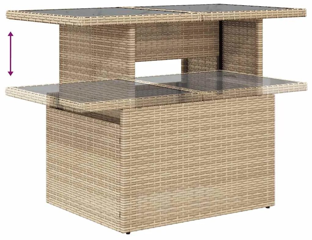 vidaXL Σαλόνι Κήπου Σετ 7 τεμ. Μπεζ Συνθετικό Ρατάν με Μαξιλάρια