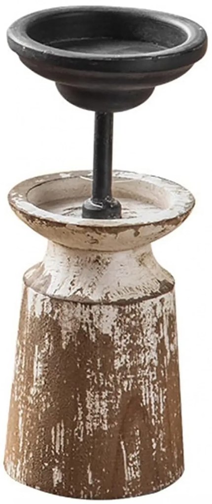 Κηροπήγιο 10,5x10,5x24x3cm Μεταλλικά Στοιχεία και Παλαιωμένη Πατίνα Etoile SD-120