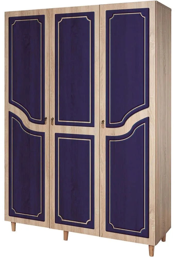 Ντουλάπα Τρίφυλλη Mode 863SPH4216 135x52x192cm Oak-Blue Three Door