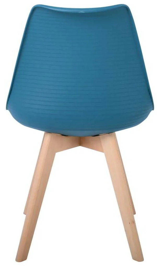 Καρέκλα MARTIN STRIPE Ξύλινο πόδι / PP Petrol 49x56x82cm (Σετ 4 ΤΕΜ)