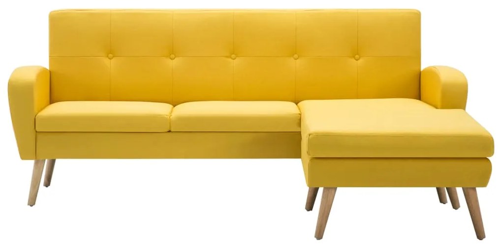 vidaXL Καναπές Γωνιακός Κίτρινος 186 x 136 x 79 εκ. Υφασμάτινος