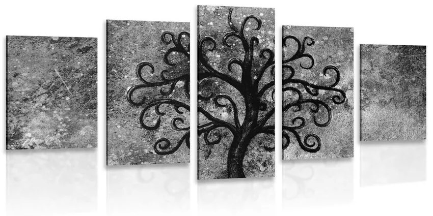 Εικόνα 5 τμημάτων ασπρόμαυρο δέντρο της ζωής