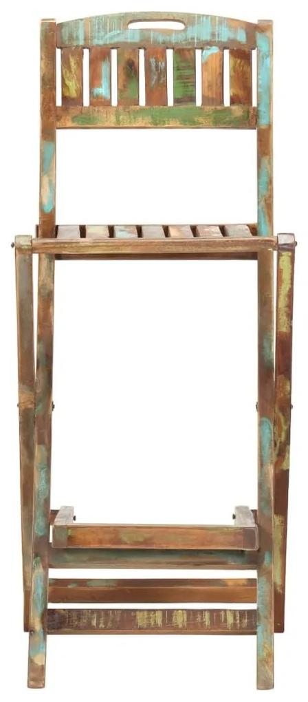 Καρέκλες Μπαρ Πτυσσόμενες 2 τεμ. από Μασίφ Ανακυκλωμένο Ξύλο - Καφέ