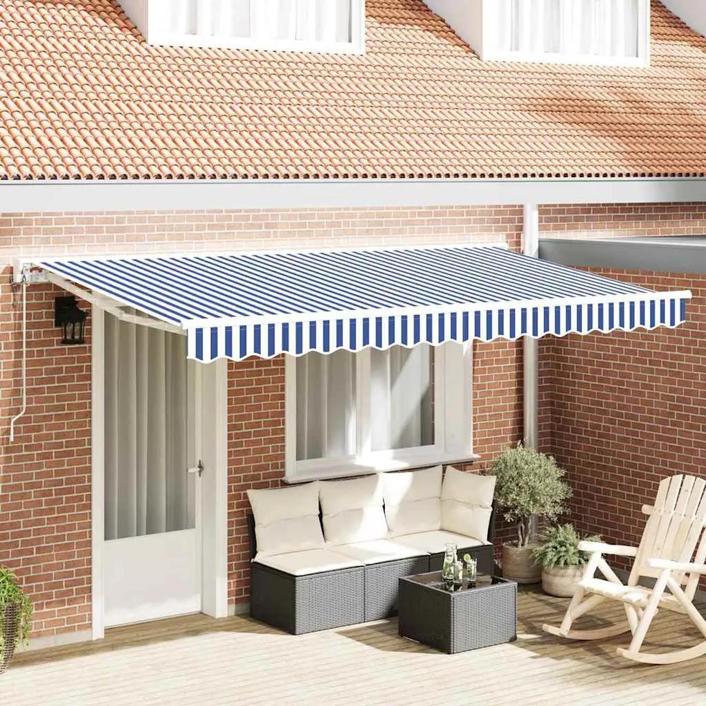 vidaXL Σκηνίτσα Αναδιπλούμενη Μπλε και άσπρο 350x200 εκ ύφασμα