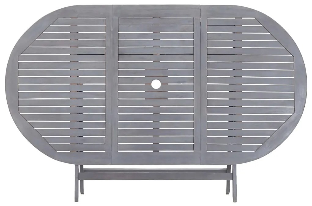 vidaXL Σετ Τραπεζαρίας Κήπου 7 Τεμαχίων Γκρι από Μασίφ Ξύλο Ακακίας