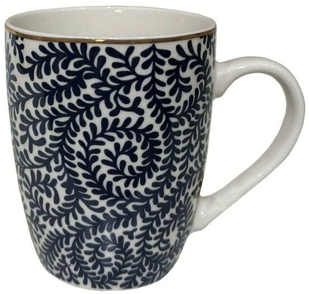Κούπα Fleur 028880 8x8x11cm White-Blue Πορσελάνη
