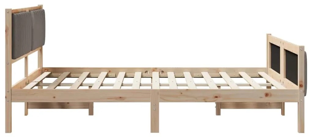 vidaXL Σκελετός Κρεβατιού με κεφαλάρι Καφέ και ταμπά 150 x 200 cm