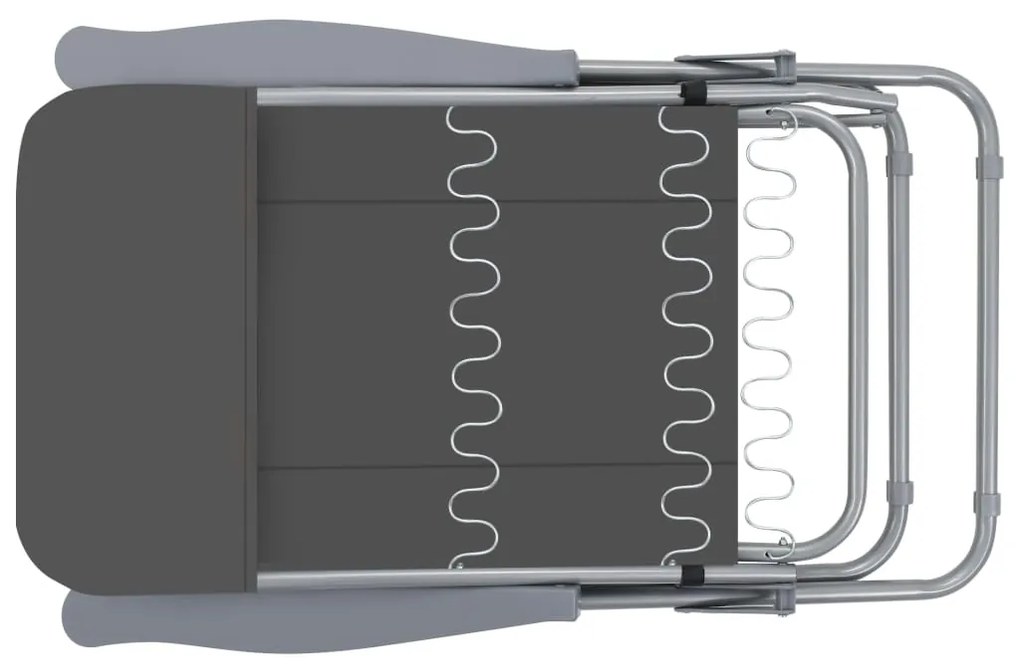 vidaXL Καρέκλες Κήπου Πτυσσόμενες 2 τεμ. Γκρι με Μαξιλάρια