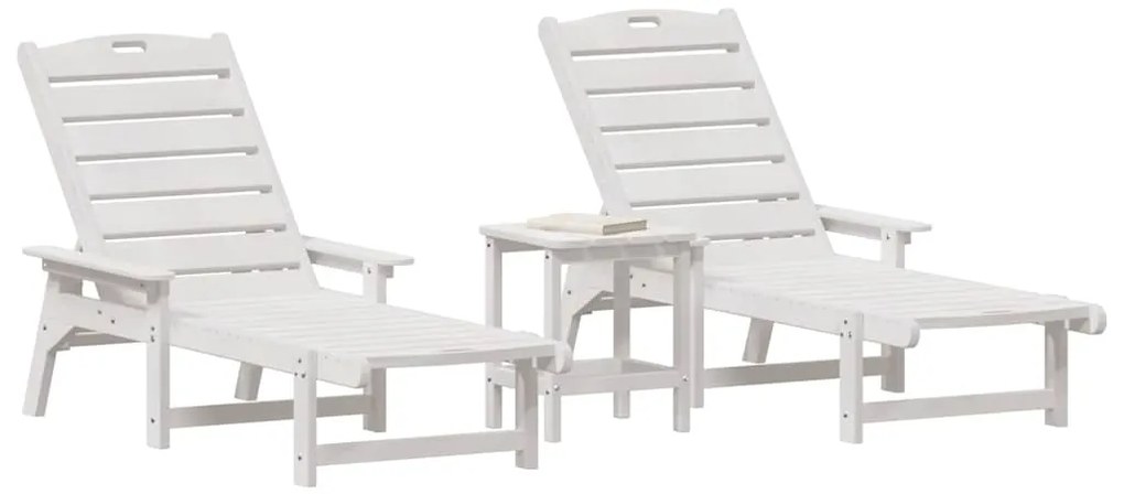 vidaXL Έπιπλα Χαλάρωσης Κήπου 3 pcs Λευκό 38 x 38 x 46cm Πολυαιθυλένιο
