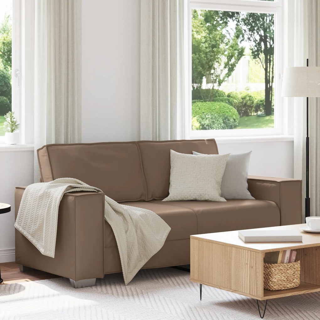 vidaXL Καναπές Loveseat Καπουτσίνο 140 εκ Συνθετικό Δέρμα