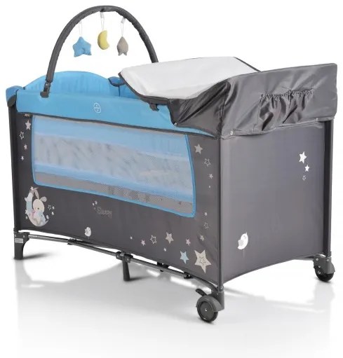 ΠΑΡΚΟΚΡΕΒΑΤΟ 2 ΕΠΙΠΕΔΩΝ MONI CANGAROO SLEEPY BLUE 3800146248604