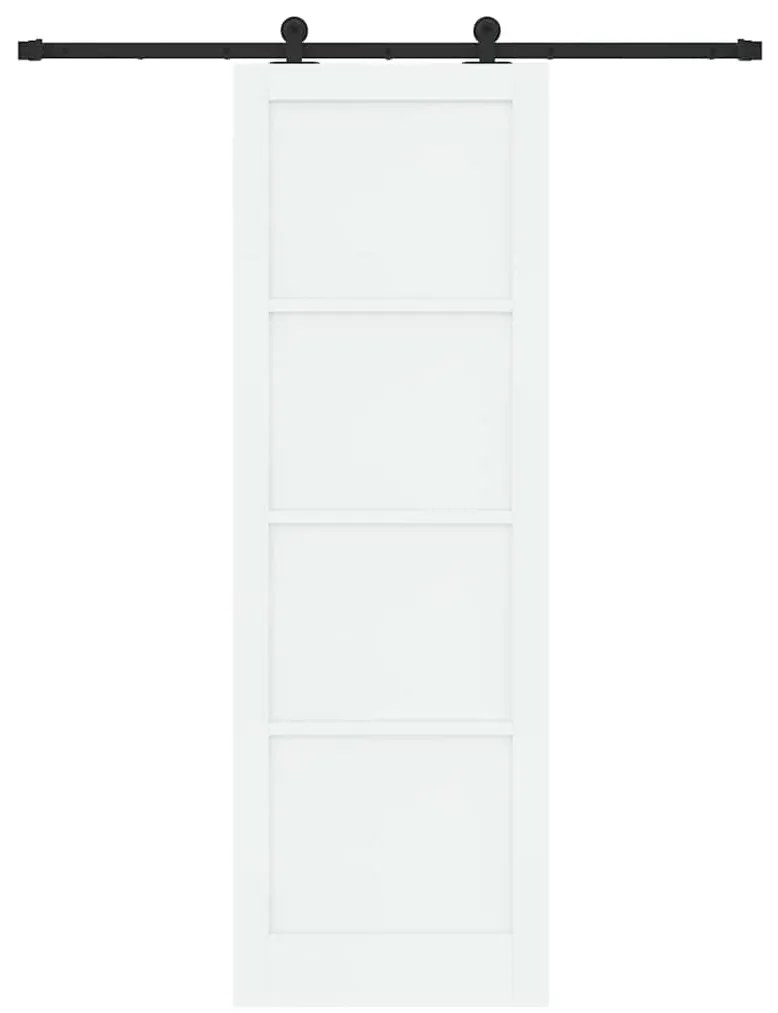 vidaXL Σετ Συρόμενης Πόρτας Λευκό και μαύρο 78 x 232 cm