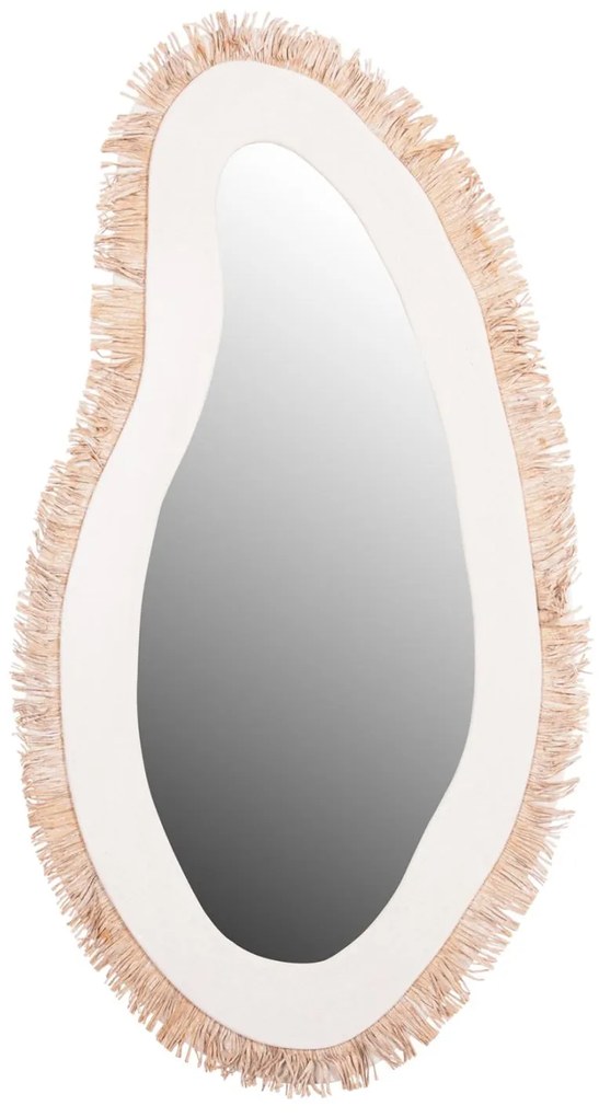 Καθρέπτης Τοίχου SANTORINI Mdf Υπόλευκο - Μπέζ 63x1,8x120Υ εκ. 62x1.8x120 εκ.