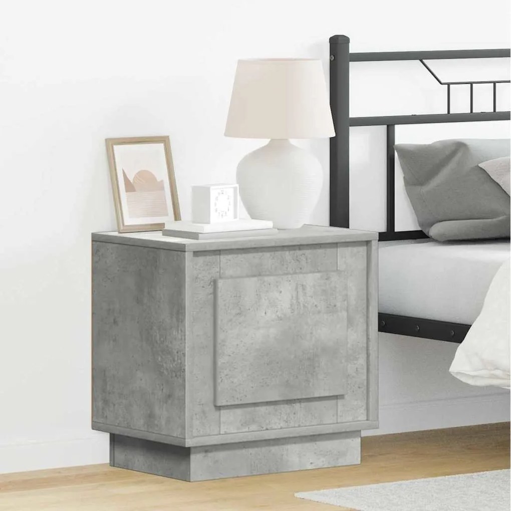 vidaXL Κομοδίνο με 2 pcs Γκρι σκυροδέματος 44 x 34.5 x 45 εκ