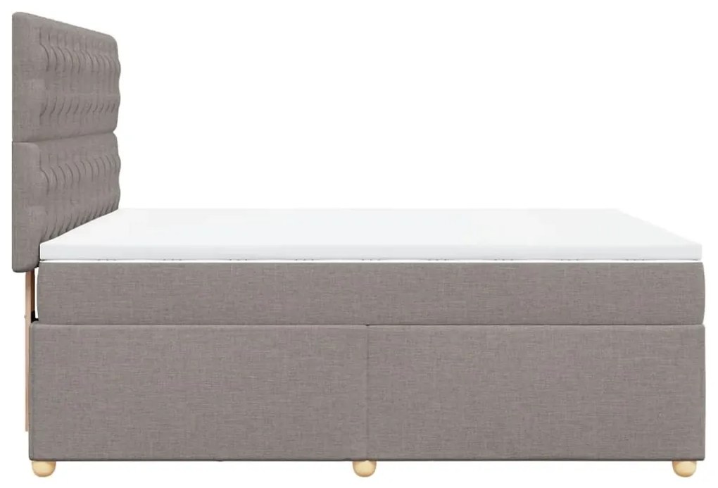 Κρεβάτι Boxspring με Στρώμα Taupe 140x200 εκ. Υφασμάτινο - Μπεζ-Γκρι