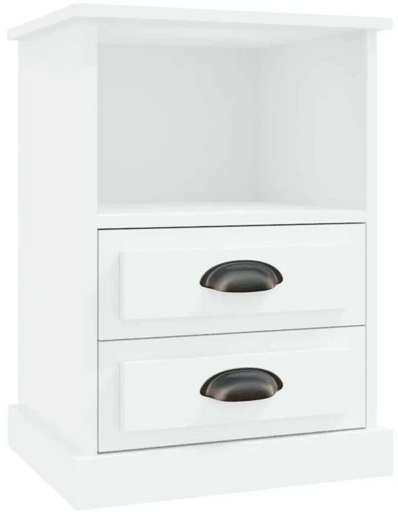 vidaXL Κομοδίνα 2 τεμ. Λευκά 43 x 36 x 60 εκ.