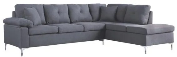 ΚΑΝΑΠΕΣ ΓΩΝΙΑ ΔΕΞΙΑ ZAILA HM3087R ΥΦΑΣΜΑ ΓΚΡΙ 282x197x90 εκ.