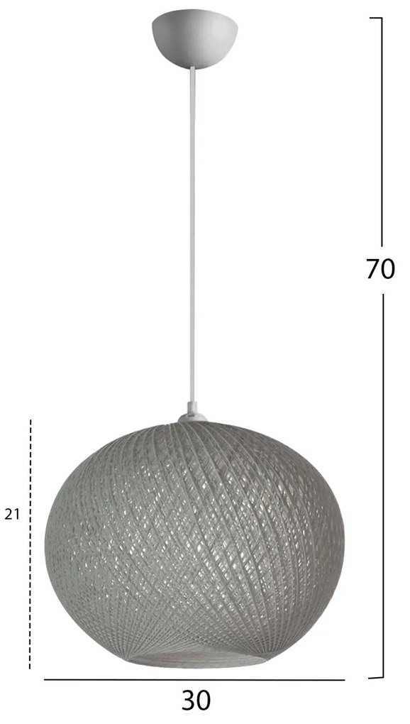 Φωτιστικό Οροφής C7625.01 σε Γκρί Φ30Χ70Υεκ. 30x30x70 εκ.