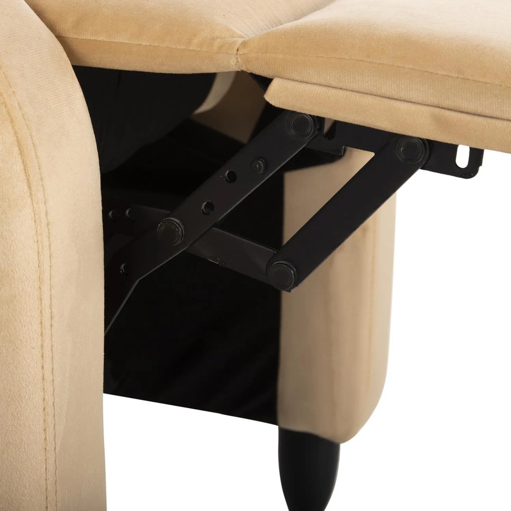 Πολυθρόνα HIBER RELAX C9782.05 Εκρού Βελούδο 67,5x90x104Υ εκ. 67.5x90x104 εκ.