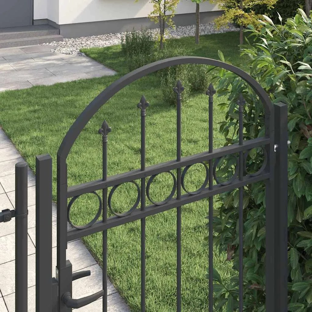 vidaXL Πύλη Φράχτη Γκρι 100 x 175 cm Ατσάλι με Επικάλυψη Πούδρας