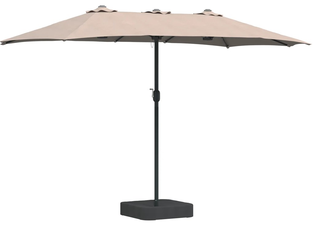 vidaXL Ομπρέλα Κήπου Taupe 385 x 209 x 244 εκατοστά ύφασμα