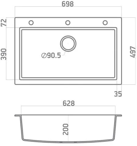 Νεροχύτης Sanitec 70 1B-Bianco