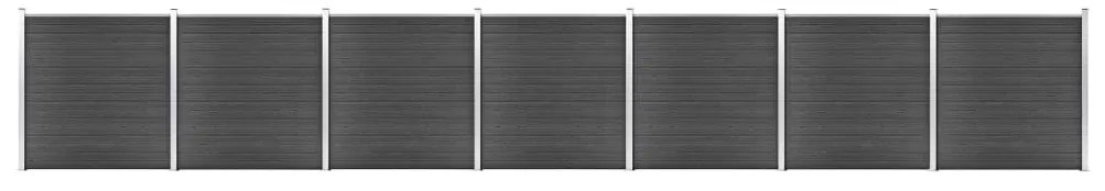 vidaXL Σετ Πάνελ Περίφραξης Μαύρο 1218 x 186 εκ. από WPC