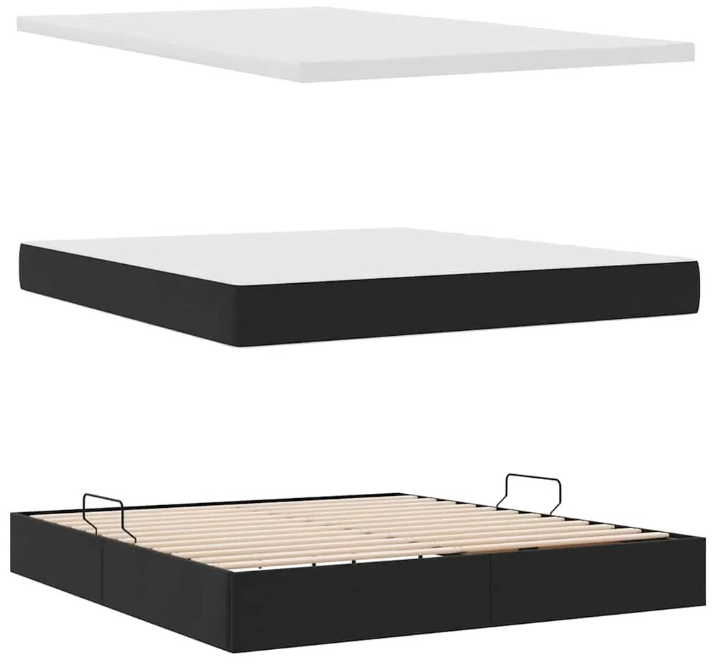 vidaXL Κρεβάτι με αποθηκευτικό χώρο και LED Μαύρο 180 x 200 cm Βελούδο