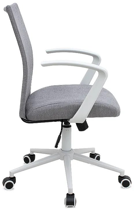 Καρέκλα γραφείου Berlin Megapap υφασμάτινη χρώμα γκρι - λευκό 64x63x89/96εκ.