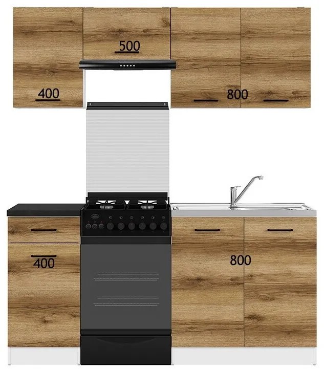 Σετ κουζίνας Econ plus 119, 170x60cm, 73 kg, Πάγκος, Πλαστικοποιημένη μοριοσανίδα | Epipla1.gr