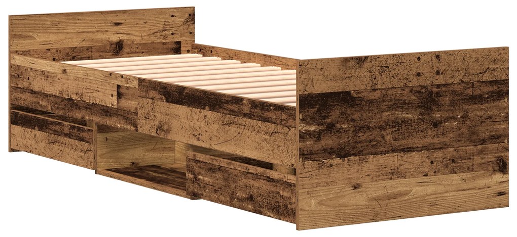 vidaXL Σκελετός Κρεβατιού Παλαιό ξύλο 75 x 190 cm Επεξεργασμένο ξύλο