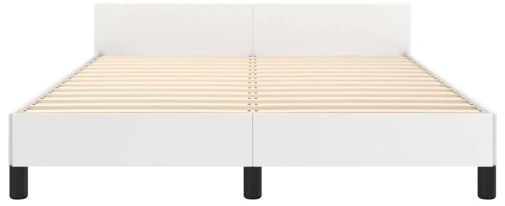 vidaXL Πλαίσιο Κρεβατιού με Κεφαλάρι Λευκό 140x190 εκ. Συνθετικό Δέρμα
