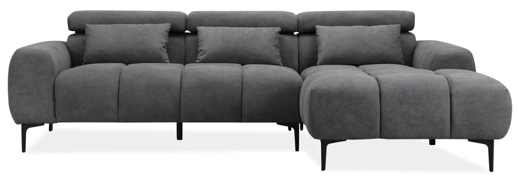 ΚΑΝΑΠΕΣ ΔΕΞΙΑ ΓΩΝΙΑ DIVYA HM3267.02R ΣΥΝΘ.SUEDE ΓΚΡΙ 266x104x97Υεκ.