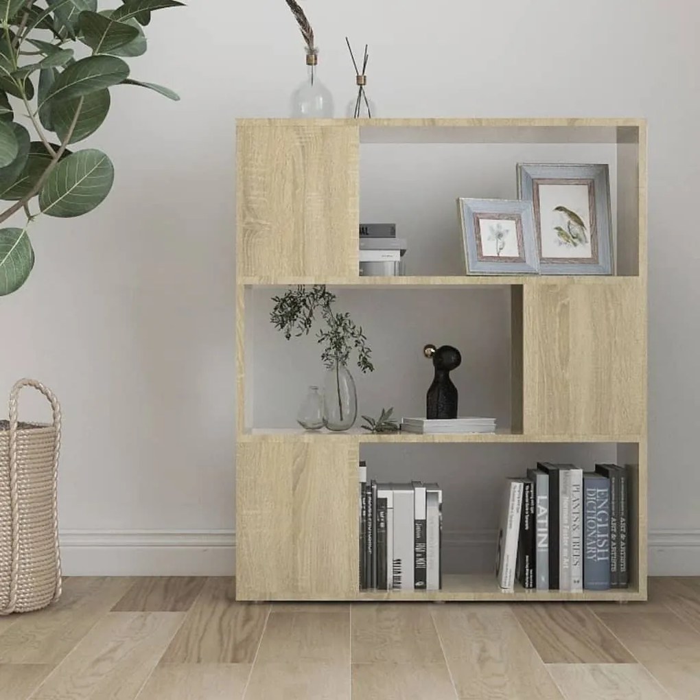 vidaXL Βιβλιοθήκη/Διαχωριστικό Sonoma Δρυς 80x24x94 εκ. Μοριοσανίδα