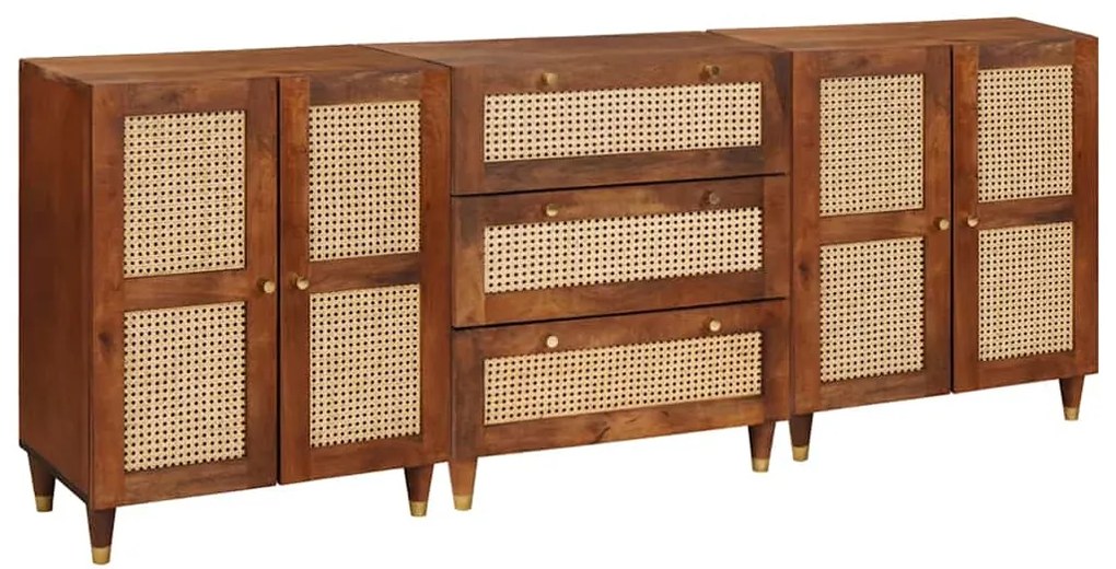 vidaXL Σετ Μπουφέ 3 pcs Καφέ 180 x 33 x 75 εκ. Μασίφ ξύλο μάνγκο