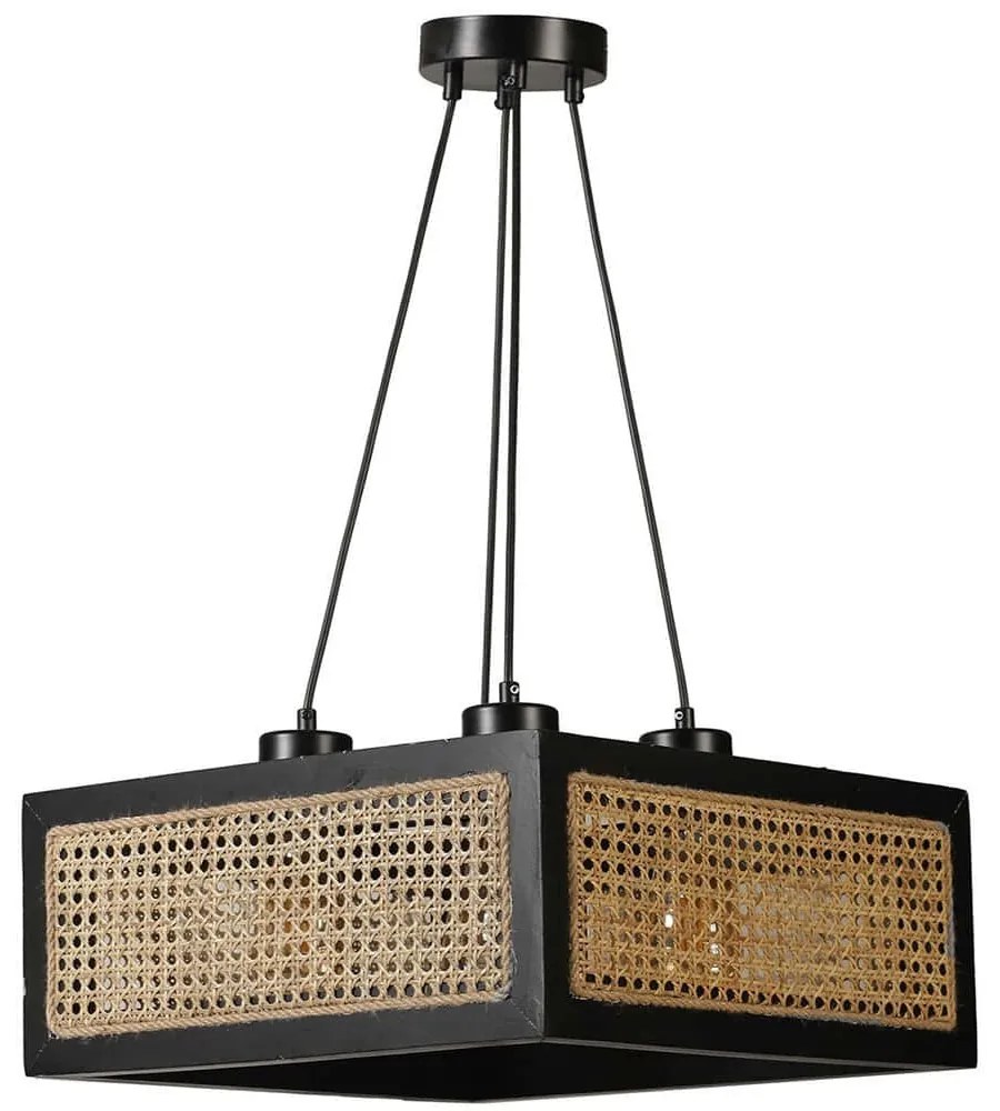 Φωτιστικό Οροφής Kumsal 941RTN1164 41x41x70cm 4xE27 40W Natural-Black Opviq