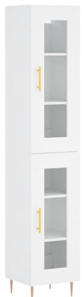 vidaXL Ντουλάπι Λευκό 34,5 x 34 x 180 εκ. από Επεξεργασμένο Ξύλο