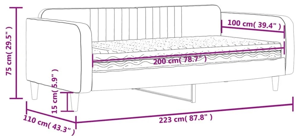 Καναπές Κρεβάτι με Στρώμα Μπλε 100x200 εκ. Βελούδινος - Μπλε