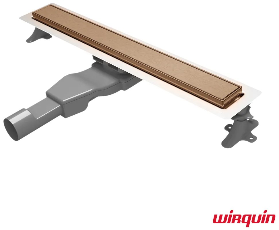 Κανάλι Ντους Γραμμικό Σιφώνι Flat Linear 60cm Wirquin Rose Gold Brushed  PVD FL600-811