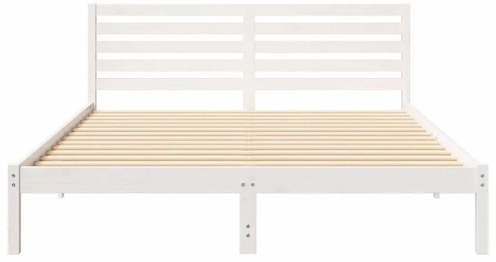 vidaXL Σκελετός Κρεβατιού Λευκό 160 x 210 cm Μασίφ ξύλο πεύκου