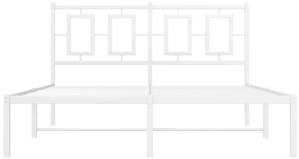 vidaXL Πλαίσιο Κρεβατιού με Κεφαλάρι Λευκό 140 x 200 εκ. Μεταλλικό