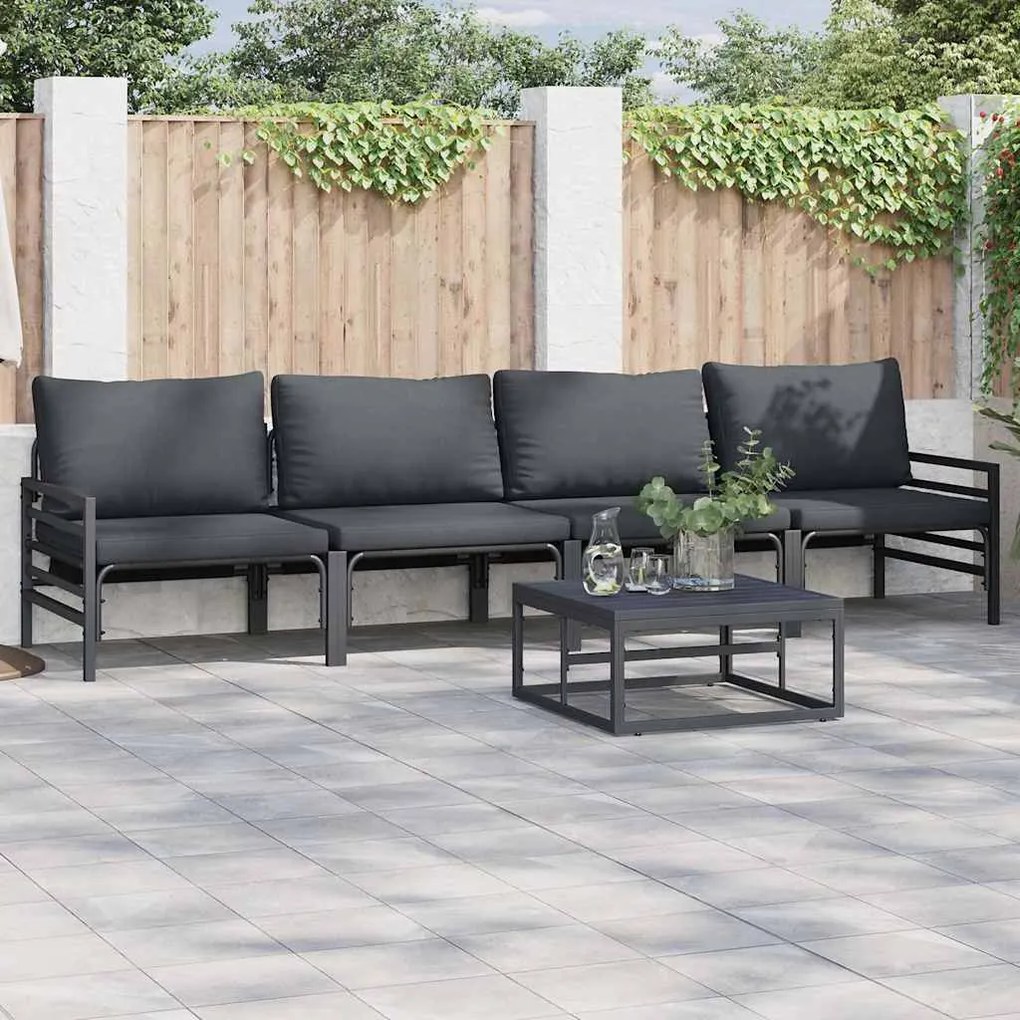 vidaXL Σετ Καναπέ Κήπου 4 pcs Ανθρακί Ατσάλι