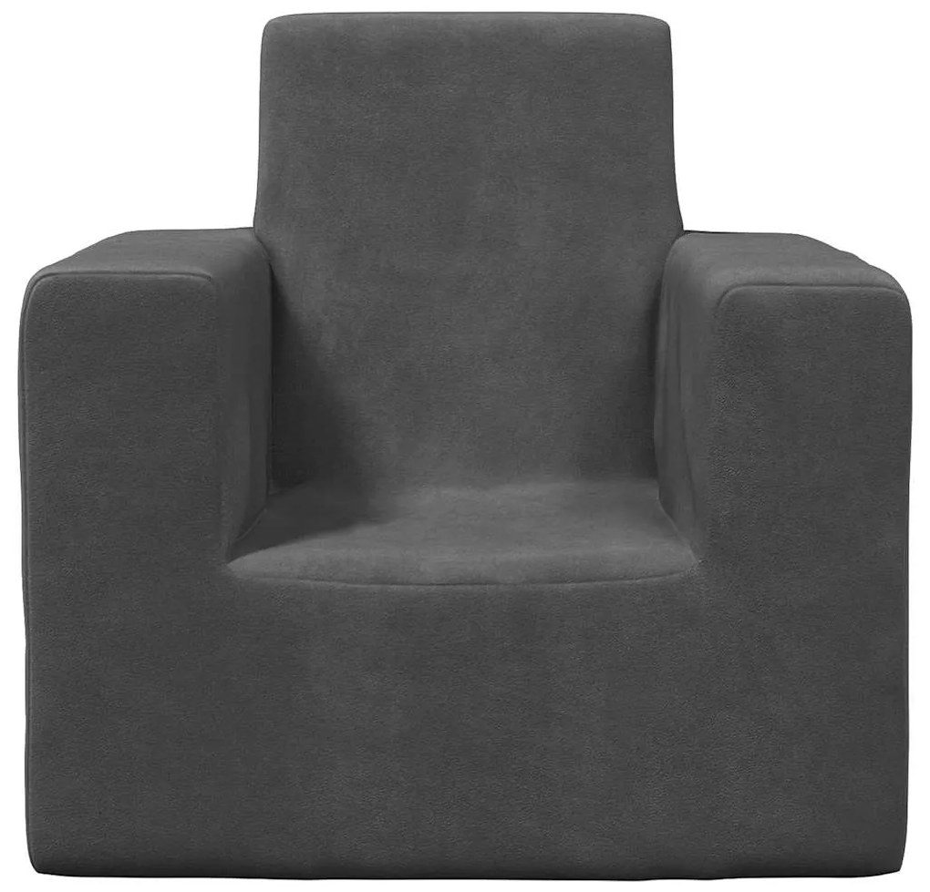 vidaXL Καναπές Παιδικός Ανθρακί από Μαλακό Βελουτέ Ύφασμα