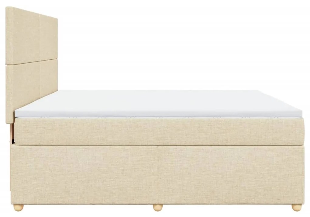 ΚΡΕΒΑΤΙ BOXSPRING ΜΕ ΣΤΡΩΜΑ ΚΡΕΜ 180X200 ΕΚ. ΥΦΑΣΜΑΤΙΝΟ 3291357